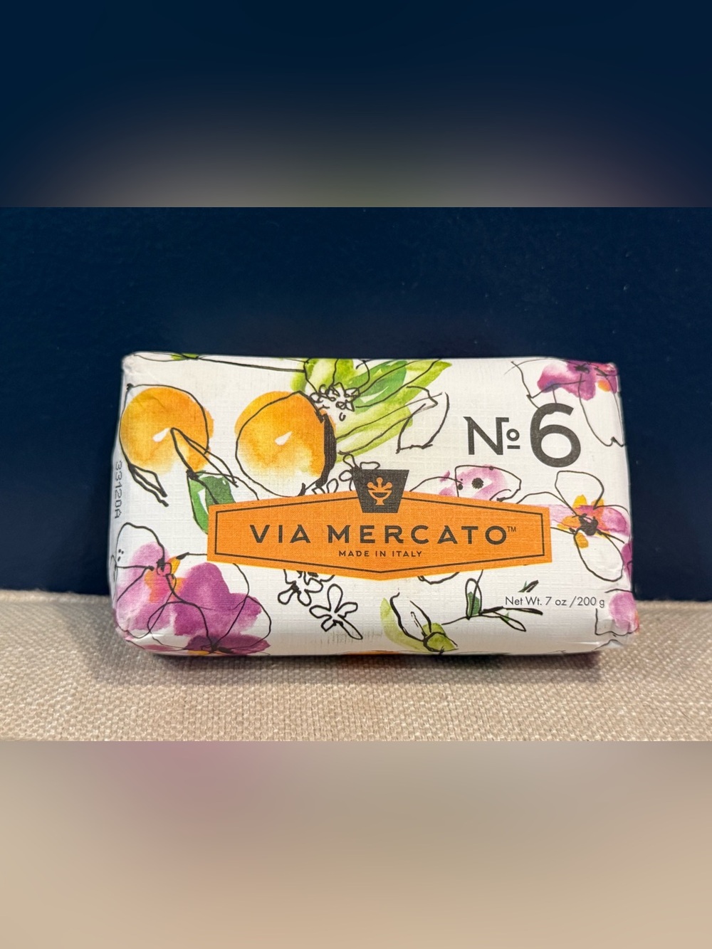 New Bar of Soap Via Mercato Made in Italy No. 6 Fig/Orange Blossom/Cedarwood